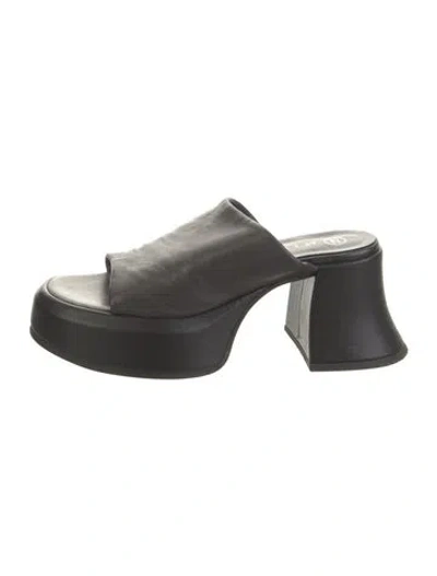 Pre-owned Miista Leather Slides In Black
