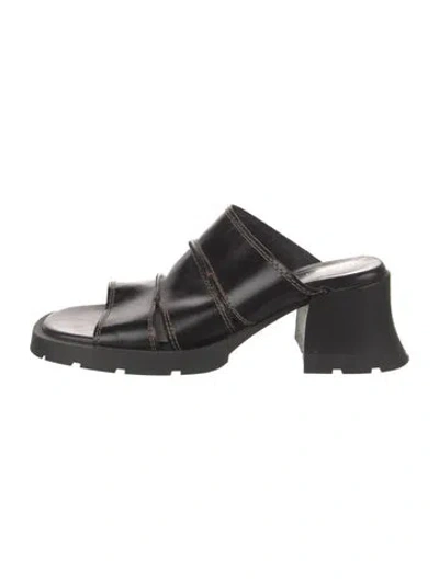 Pre-owned Miista Leather Slides In Black
