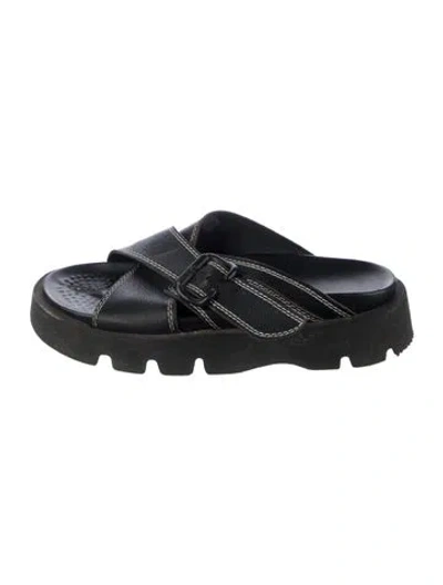 Pre-owned Miista Leather Slides In Blue