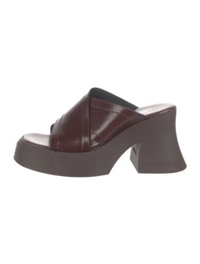 Pre-owned Miista Leather Slides In Brown