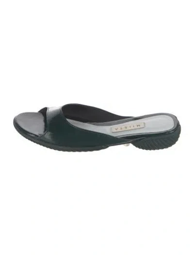 Pre-owned Miista Leather Slides In Green