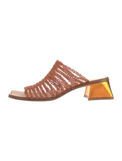 Pre-owned Miista Leather Slides In Orange