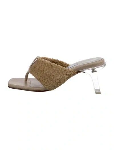 Pre-owned Miista Leather Slides In Silver
