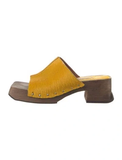 Pre-owned Miista Leather Slides In Yellow