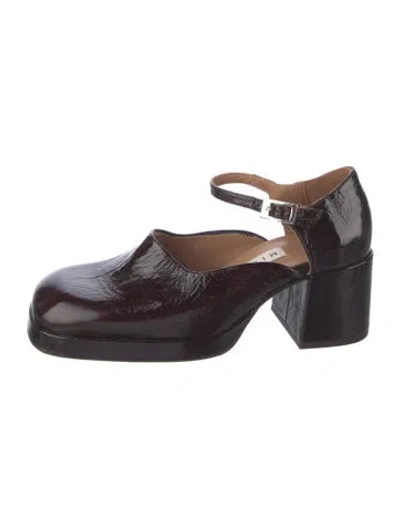 Pre-owned Miista Leather Slingback Pumps In Brown