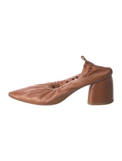 Pre-owned Miista Leather Slingback Pumps In Neutral