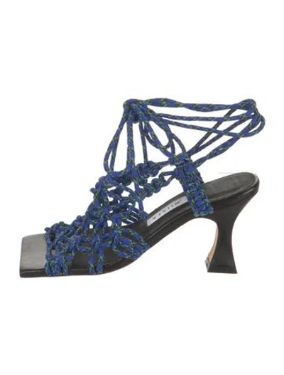 Pre-owned Miista Leather Slingback Sandals In Blue