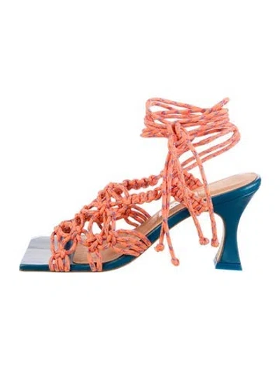 Pre-owned Miista Leather Slingback Sandals In Green