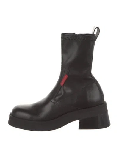 Pre-owned Miista Leather Sock Boots In Black