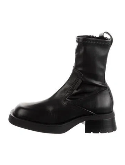 Pre-owned Miista Leather Sock Boots In Black
