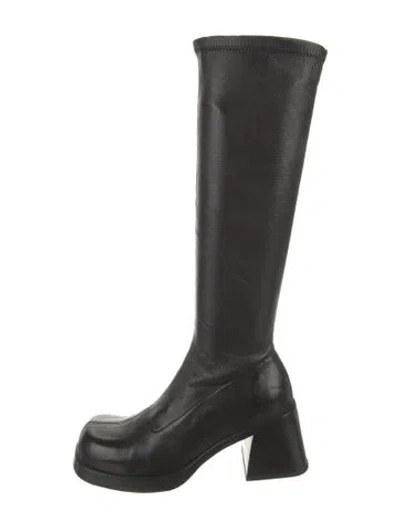 Pre-owned Miista Leather Sock Boots In Black