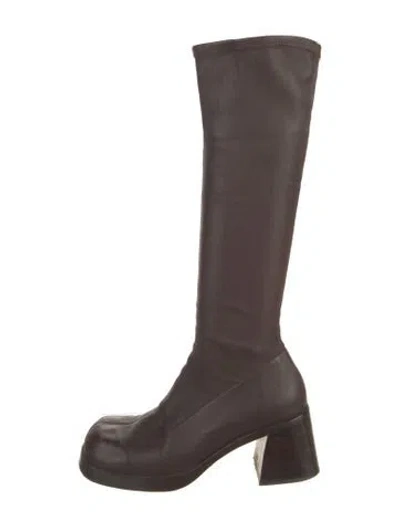 Pre-owned Miista Leather Sock Boots In Brown