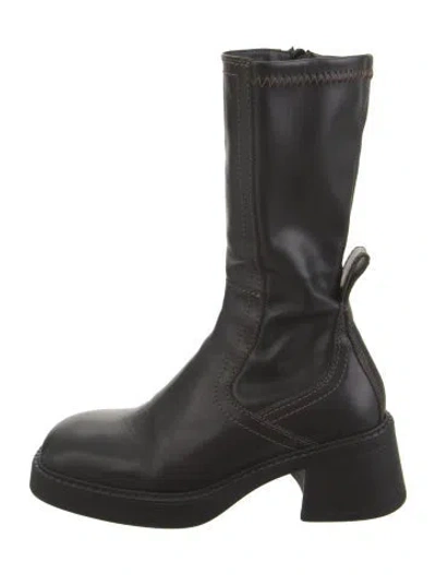 Pre-owned Miista Leather Sock Boots In Green