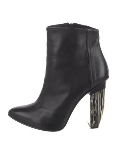 Pre-owned Miista Leather Western Boots In Black