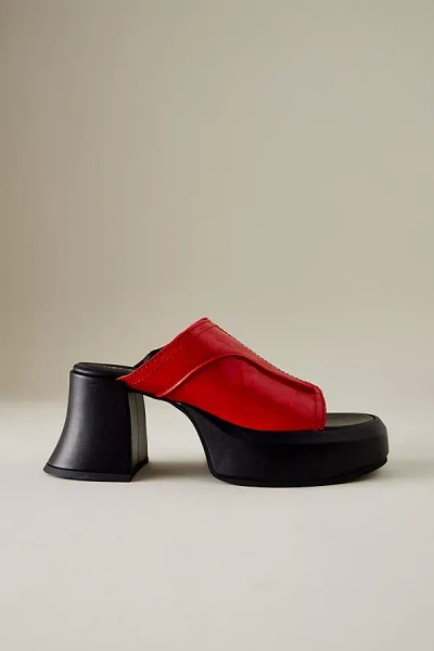 Miista Lota Platform Mule Sandals In Red