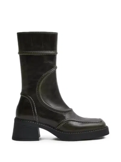 Miista Malene Contrast-stitched Boots In Black