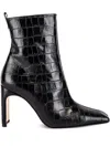 Miista Marcelle Crocodile-effect Square-toe Boots In Black