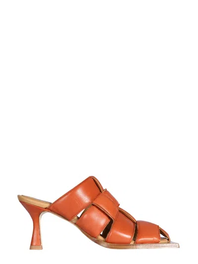Miista Mule Mayte Brick Sandals In Orange
