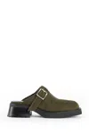 Miista Aroa Platform Suede Mules In Green