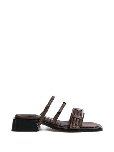 Miista Nayah Woven Buckle-fastening Sandals In Brown