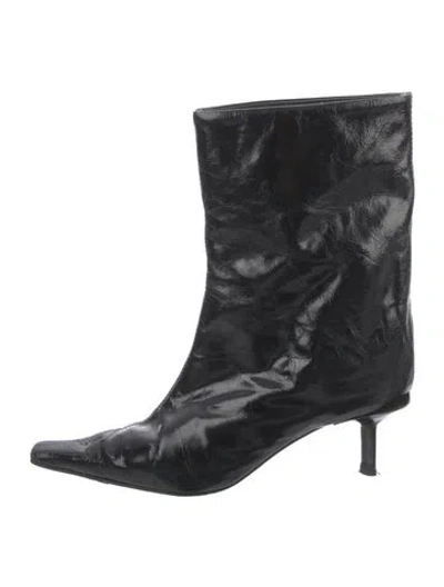 Pre-owned Miista Patent Leather Boots In Black