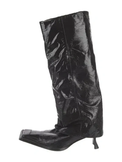 Pre-owned Miista Patent Leather Boots In Black