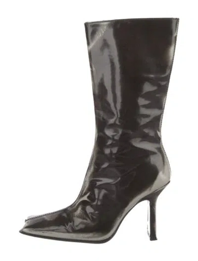 Pre-owned Miista Patent Leather Boots In Brown