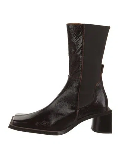 Pre-owned Miista Patent Leather Boots In Brown