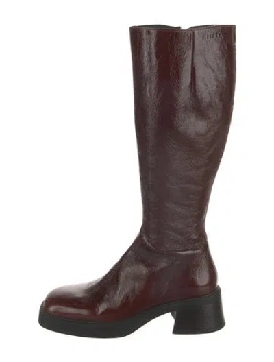 Pre-owned Miista Patent Leather Boots In Burgundy