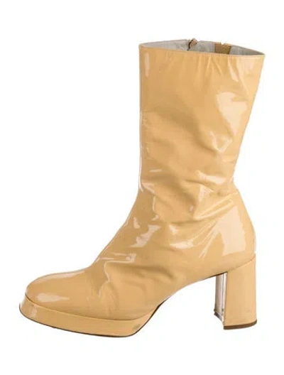 Pre-owned Miista Patent Leather Boots In Yellow