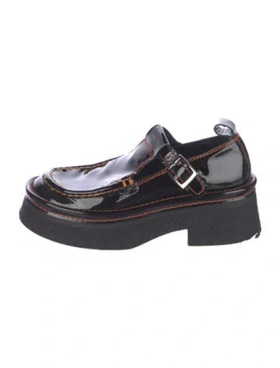 Pre-owned Miista Patent Leather Cutout Accent Pumps In Black