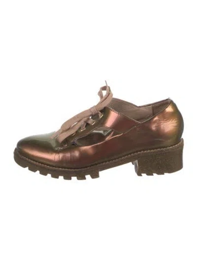 Pre-owned Miista Patent Leather Oxfords In Brown