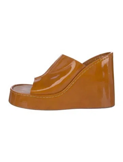 Pre-owned Miista Patent Leather Slides In Brown