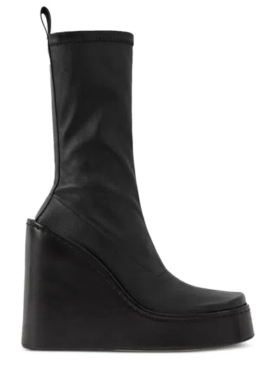 Miista Platform Wedge Boots In Black