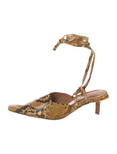 Pre-owned Miista Python Animal Print Pumps In Multicolor