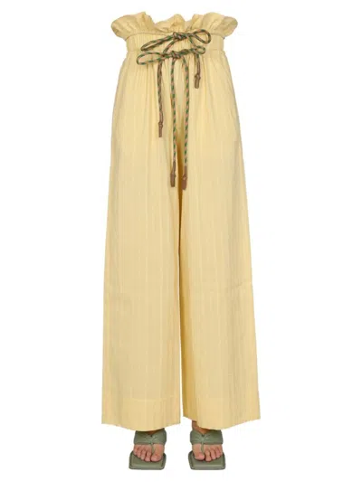 Miista Wide Leg Trousers In Yellow