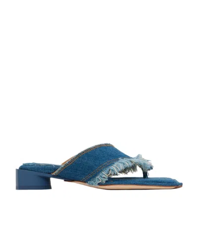 Miista Rugged Denim High-heeled Sandals
