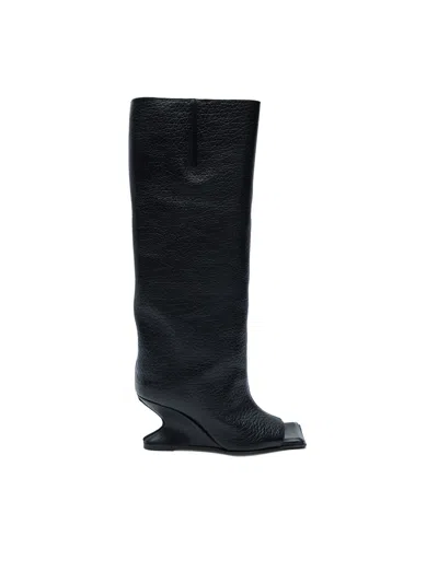 Miista Salima Black Peep Toe Heel Boots