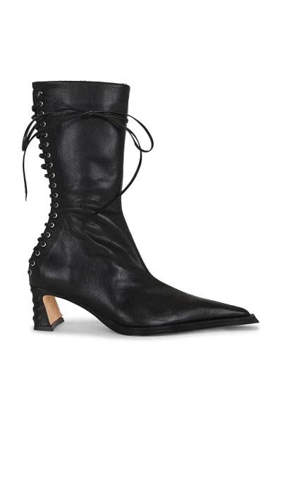 Miista Shelley Back Lace Boots In Animal Print