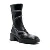 Miista Square Toe Splicing Design Short Boots