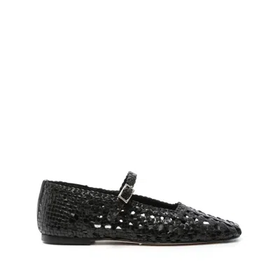 Miista Yeida Leather Ballerina Shoes In Black