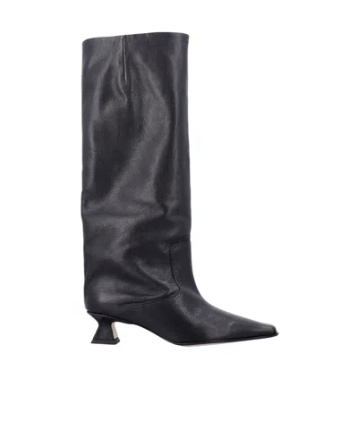 Miista Square-toed Boots In Black