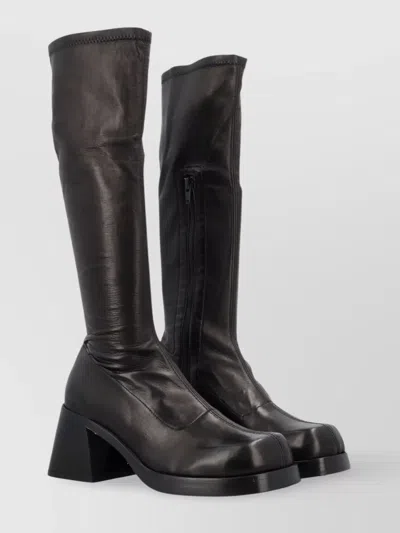 Miista Stretch Block Heel Boot In Black