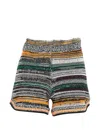 Miista Mini Back Button Closure Cropped Shorts In Multi