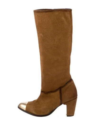 Pre-owned Miista Suede Boots In Neutral