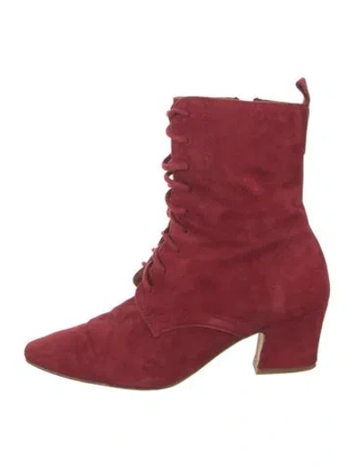 Pre-owned Miista Suede Boots In Red