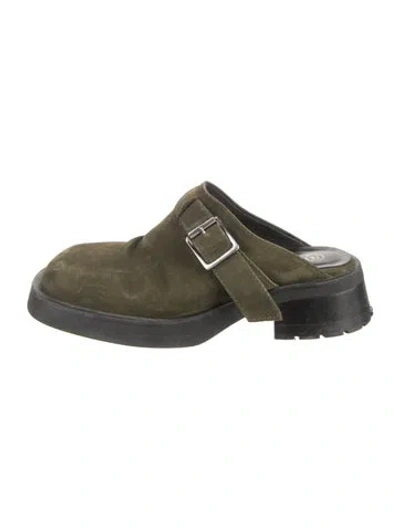 Pre-owned Miista Suede Sandals In Green