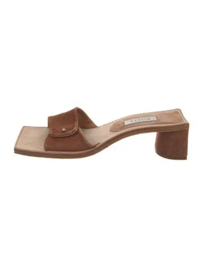 Pre-owned Miista Suede Slides In Brown