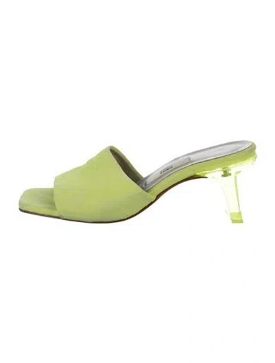Pre-owned Miista Suede Slides In Green