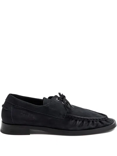 Miista Suede Tie Loafer In Black